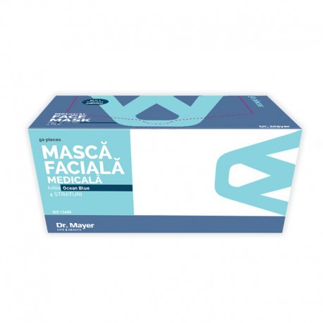 Masca Medicala 4 Straturi Full Color Ocean Blue 50 bucati Dr.Mayer